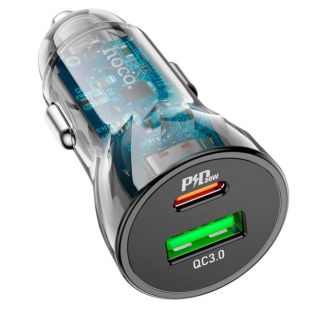 АЗУ-USB HOCO Z47A PD30W+QC3.0 (1USB/1Type-C) Black