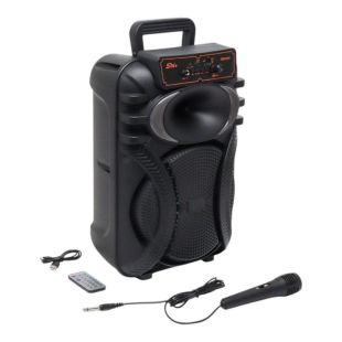 Портативная колонка ZQS10101 (USB+SD+Bluetooth+FM+дисплей+1-динамик+2микрофона 44см*30см*24см) Black