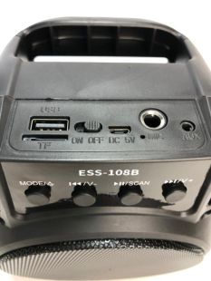 Портативна колонка ESS-108B (USB+SD+Bluetooth+FM+дисплей+адаптер від мережі+1-динамік) Black