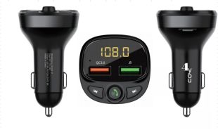 FM модулятор 4you Smart X1 (QC3, 5V/3A, 18W, 2USB, MP3, bt 5.0, Гарантия 12мес)  