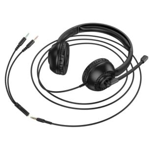 Гарнітура HOCO W112 (мікрофон, LED) (Монітори) Black