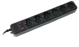 Фильтр сетевой Gembird SPG6-G-15B 6 розеток, черный 4.5м (с предохранителем)
