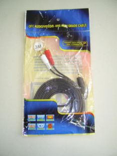 Кабель 3.5mm папа/2RCA папа 3m черный
