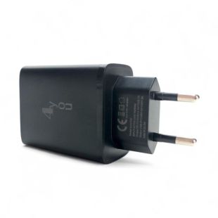 CЗУ 4you A52 (PD 22.5W, Fast Charger QC 3.0, 5V/3A, 9V/12V-1.5A, 2выхода) black+ кабель Micro USB