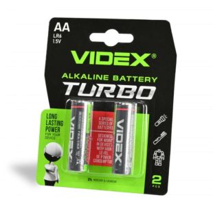 Батарейка Videx Turbo LR6T AA лужна (2 на блістері, 40 в упак.)