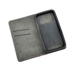 Чехол-книжка 4you Carbon 5.5" Dark brown/black универсальная  "Акционная цена"