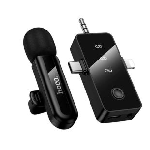 Мікрофон бездротовий HOCO L20B (Type-CLightning\3.5mm) Black