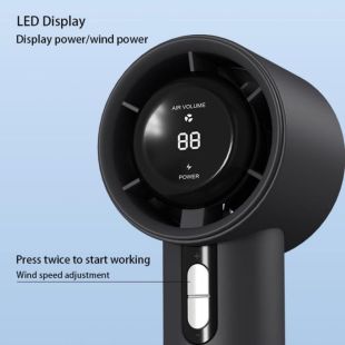 Вентилятор ручной SKR-F638 (LED, индикатор заряда, Type-C) Black