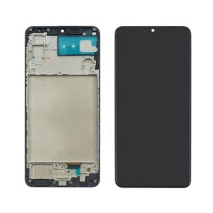 LCD Samsung M22/M225 Galaxy із чорним тачскрином + дисплейна рамка OLED (М) 