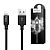 Usb-cable iPhone 5 HOCO X14 Times 1m (круглый,тканевый, метал. коннект) Black