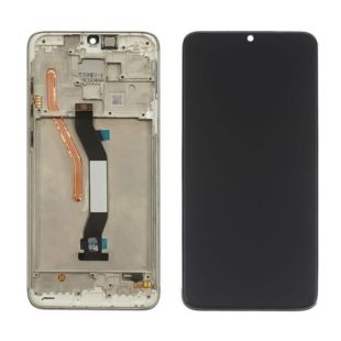 LCD Xiaomi Redmi Note 8 Pro із чорним тачскрином + срібляста корпусна рамка Service Pack (M) 