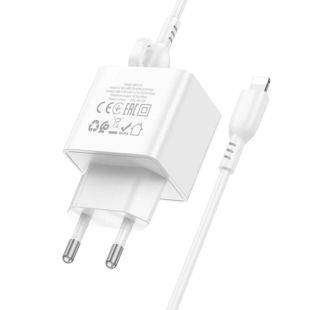 СЗУ-USB Borofone BAS11A 2.1A/10.5W 1 Usb + кабель Lightning White (блістер)