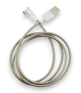Usb-cable Micro USB 4you Vazi (2000mah, метал, 90град, стальной)  "Акционная цена"