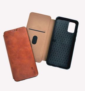 Flip Cover for Xiaomi Redmi A1+/A2+ DDU Premium Dark brown ( PU Шкіра ) ( 4you )
