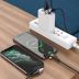 Cable 4 in 1 Type-C/Type-C+iPhone 5 HOCO U95 1.2m (круглий,тканевий,Г-образний) Black/grey 