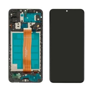 LCD Samsung M12/M127 із чорним тачскрином + корпусна рамка Service Pack (M) 