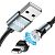 Usb-cable iPhone 5 HOCO U94 Universal magnetic 2.4A 1.2m (круглый,тканевый,Г-образный) Black