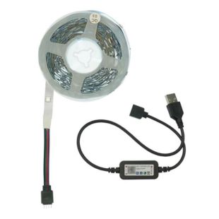 LED стрічка USB RGB 5V, IP 20, 10м, з Bluetooth, на самоклейці (М) - Ціна тижня!