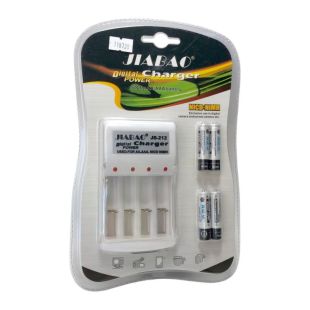 Зарядное JB-212 ART 0130 (для AA-ААА, с 4 АКБ AAA 2500mAh в комплекте) White