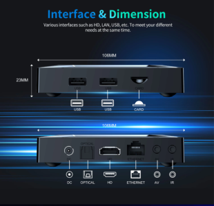 Smart TV X96 M200 4/64Gb (CPU:S905X5M;WIFI:2.4G /5G, Bluetooth：V5.0;OS:Android  14.0)