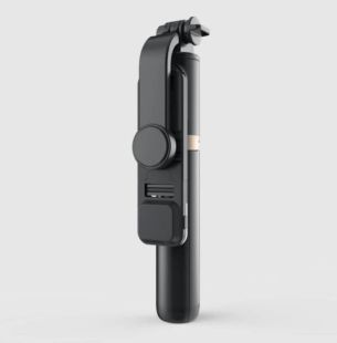 Держатель для Selfi Monopod Q03S (с триногой, ВТ пульт, подсветка) Black