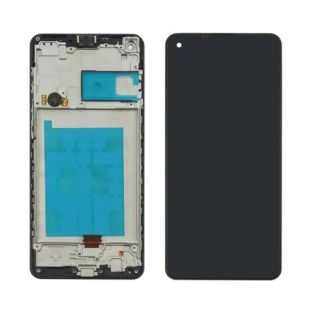 LCD Samsung A21s/A217 із чорним тачскрином + корпусна рамка Service Pack (M) 