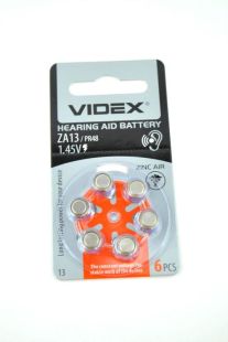 Батарейка Videx ZA13 (PR48) воздушно-цинковая (6 в блистере, 60 в упак.) 