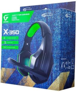 Наушники Gemix X-350 (микрофон, мониторы) Black/green