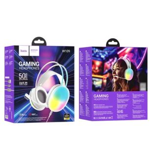 Гарнітура HOCO W109 (мікрофон, LED) (Монітори) White