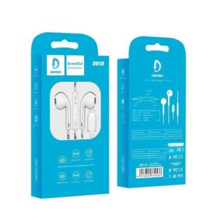 Гарнитура DENMEN DR10 (lightning, микрофон) White