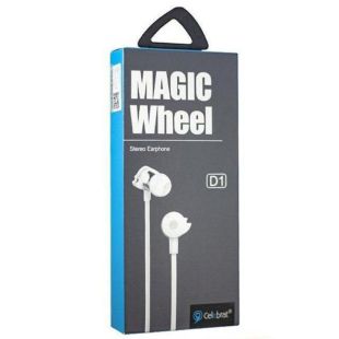 Наушники Celebrat D1 (микрофон, плоский шнур) White