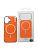 Чехол iPhone 13 / iPhone 14 Silicon Clear case with Magsafe Cosmic Orange