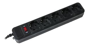 Фильтр сетевой Maxxter SPM5-G-15B, 5 розеток, черный 4,5м (с предохранителем)
