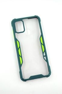 Чехол Samsung A21s/A217 (2020) Silicon Vitrazh dark green/green "Акционная цена"