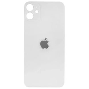 Заднее стекло корпуса iPhone 11 (big hole) white (М) 