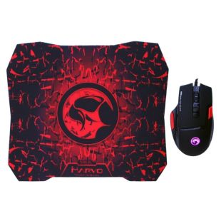 Мышь проводная MARVO M355+G1 (игровая, Led, +коврик) Black