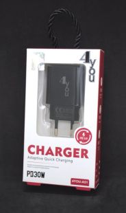 МЗП 4you A51 ( PD 30W, Super Charger, 1 вихід ) black - НОВИНКА!