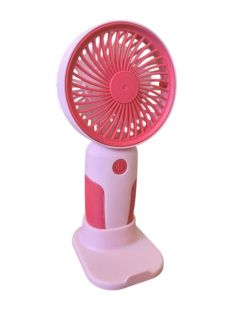 Вентилятор ручний MINI FAN MJ122 (підставка для телефону, 3 режими, MicroUSB) Pink
