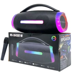 Портативная колонка MS-3643BT-W (USB, SD, Bluetooth, FM, дисплей, микрофон) 40x22x15см Black