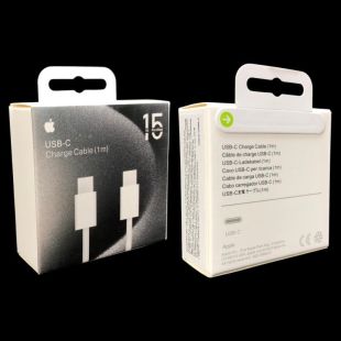 USB-C-cable iPhone 15 ProMax Type-C-Type-C Model A2795 MM093ZM/A 60W 1m (тканевый, черная упак.)