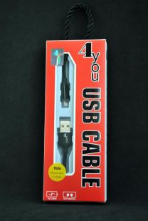 Usb-cable Micro USB 4you Rido Fast Charge (2.1A, круглый, ткань, черный, 2М)