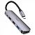 Hub HOCO HB27 (Type C to 2USB 2.0+USB 3.0+HDMI+Type C) Grey