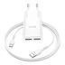 МЗП-USB HOCO C88A 2.4A 2 Usb + кабель Type-C White