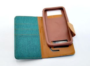 Чохол-книжка 4you Canvas 4,8 "-5,2" SLIDER dark green / brown універсальна Новинка!