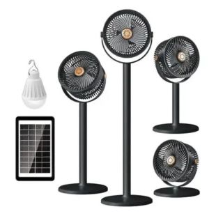 Вентилятор SOLAR FLOOR FAN S39 4в1 (настол/напольный, АКБ,5 скоростей, солнечная панель,Type-C)Black