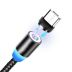Usb-cable Micro USB Aspor-360Pro magnetic 2.4A 1m (круглый,ткань + пластик,метал.коннек) Black