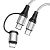 Cable 2 in 1 Type-C/Type-C+iPhone 5 HOCO X50 3A 1m (круглый,тканевый) Grey