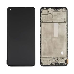 LCD Oppo A74 (4G) с чёрным тачскрином + корпусная рамка IPS (М) 