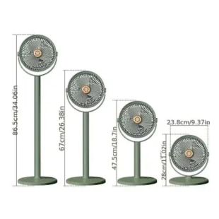 Вентилятор SOLAR FLOOR FAN S39 4в1 (настол/напольный АКБ,5 скоростей, солнечная панель,Type-C) Green