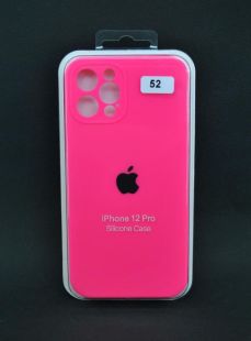 Чехол iPhone 12Pro Silicon Case original FULL Camera №52 ultra pink (4you)